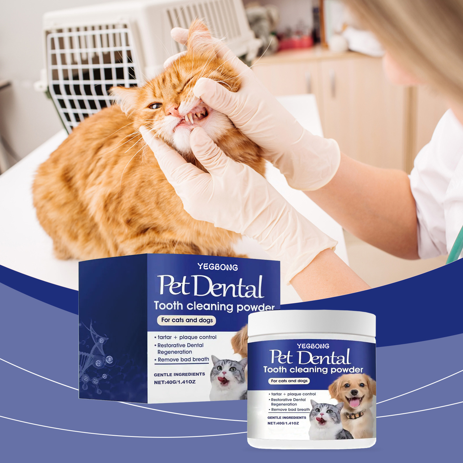 Teeth Whitening Powder - Pet Tartar Removal Tooth Powder Cleans