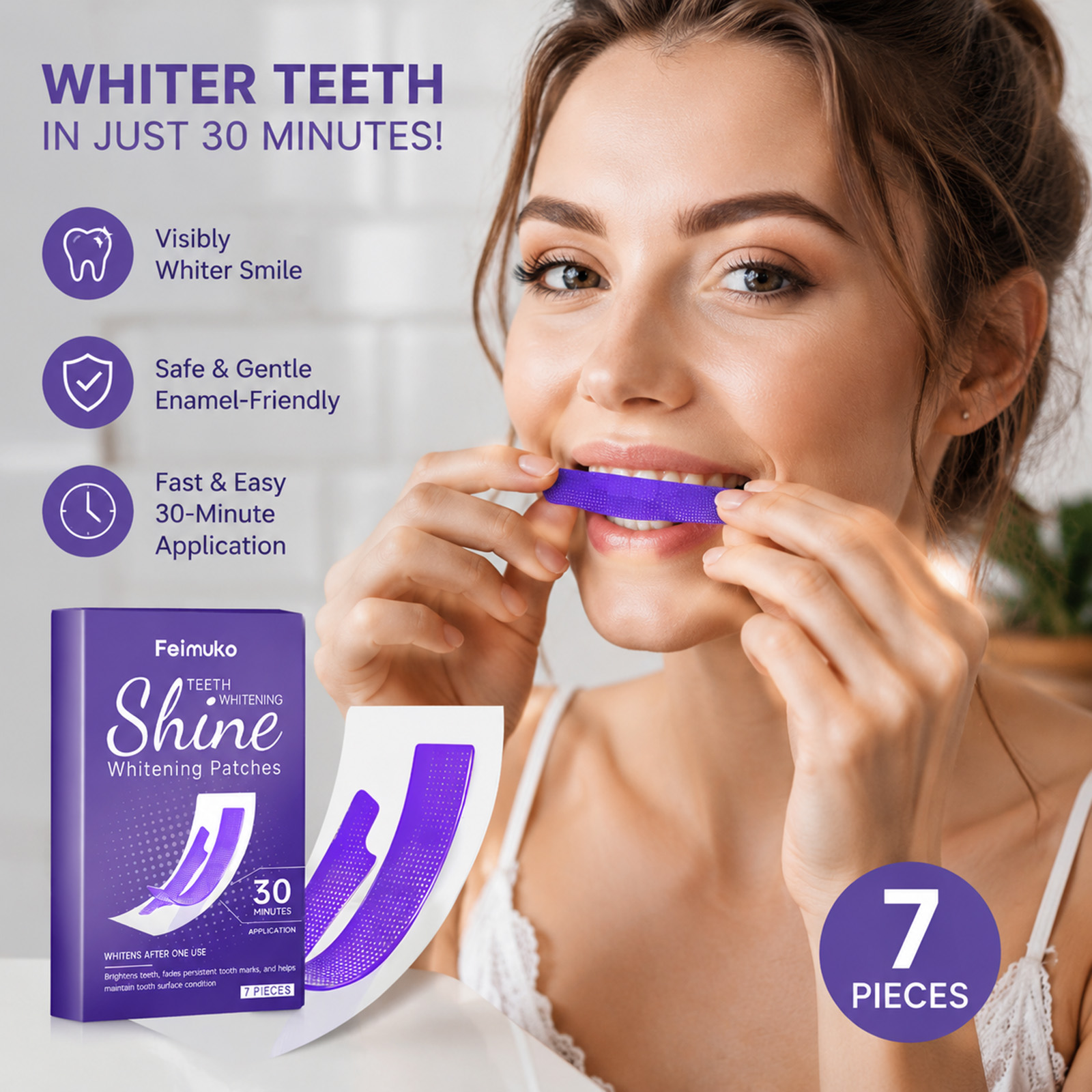 Teeth Whitening Best - 30Mins Teeth Whitening Strips Removal Bright