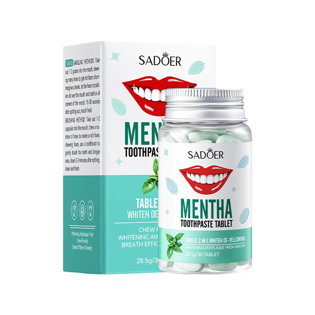 Teeth Whitening Best - Mint Solid Toothpaste Tablets Mint Flavors