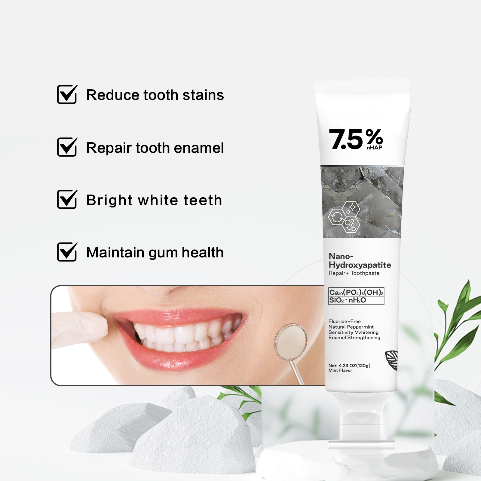 Nano Hydroxyapatite Toothpaste - Teeth Whitening Best review and price