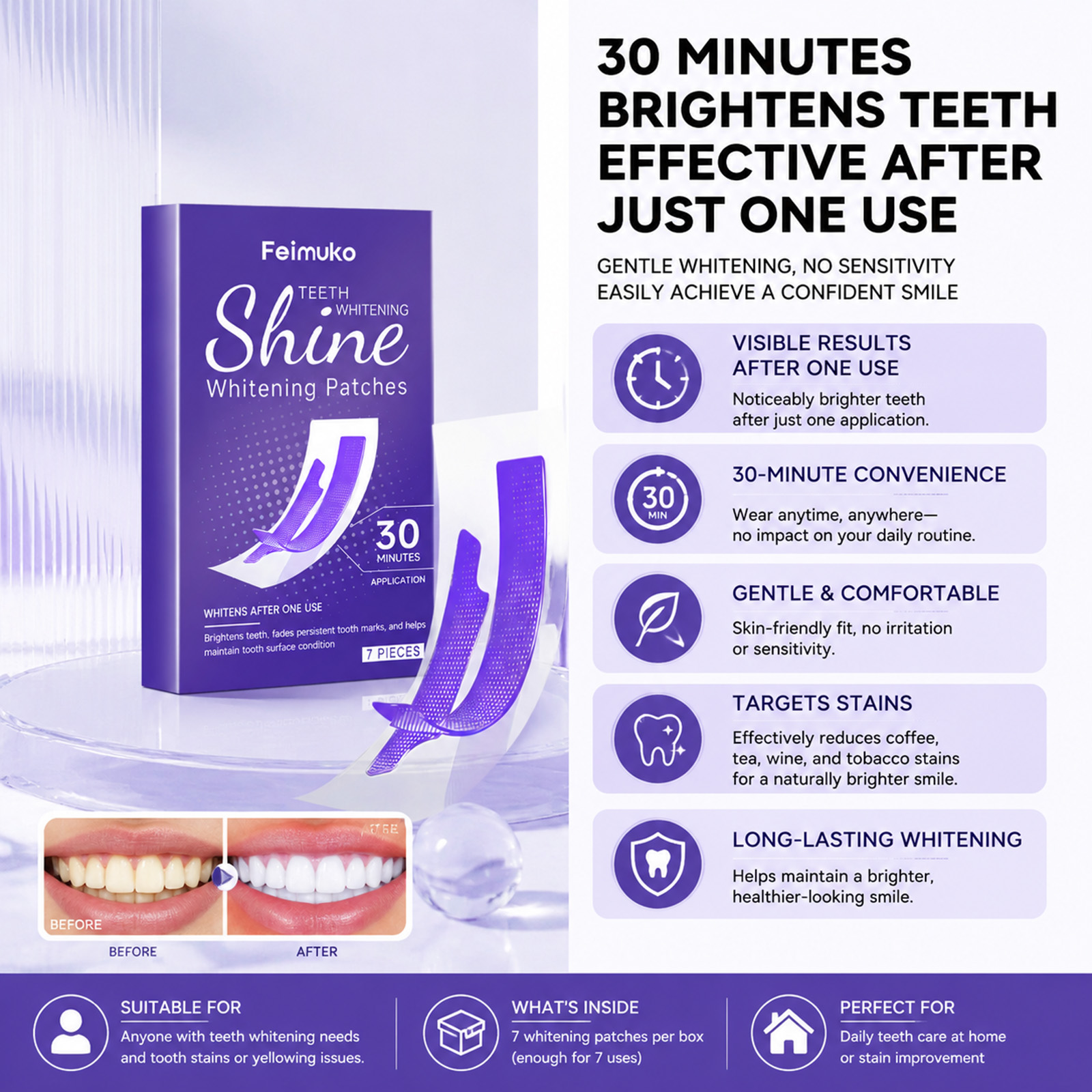 30Mins Teeth Whitening Strips  - Teeth Whitening Best review and price