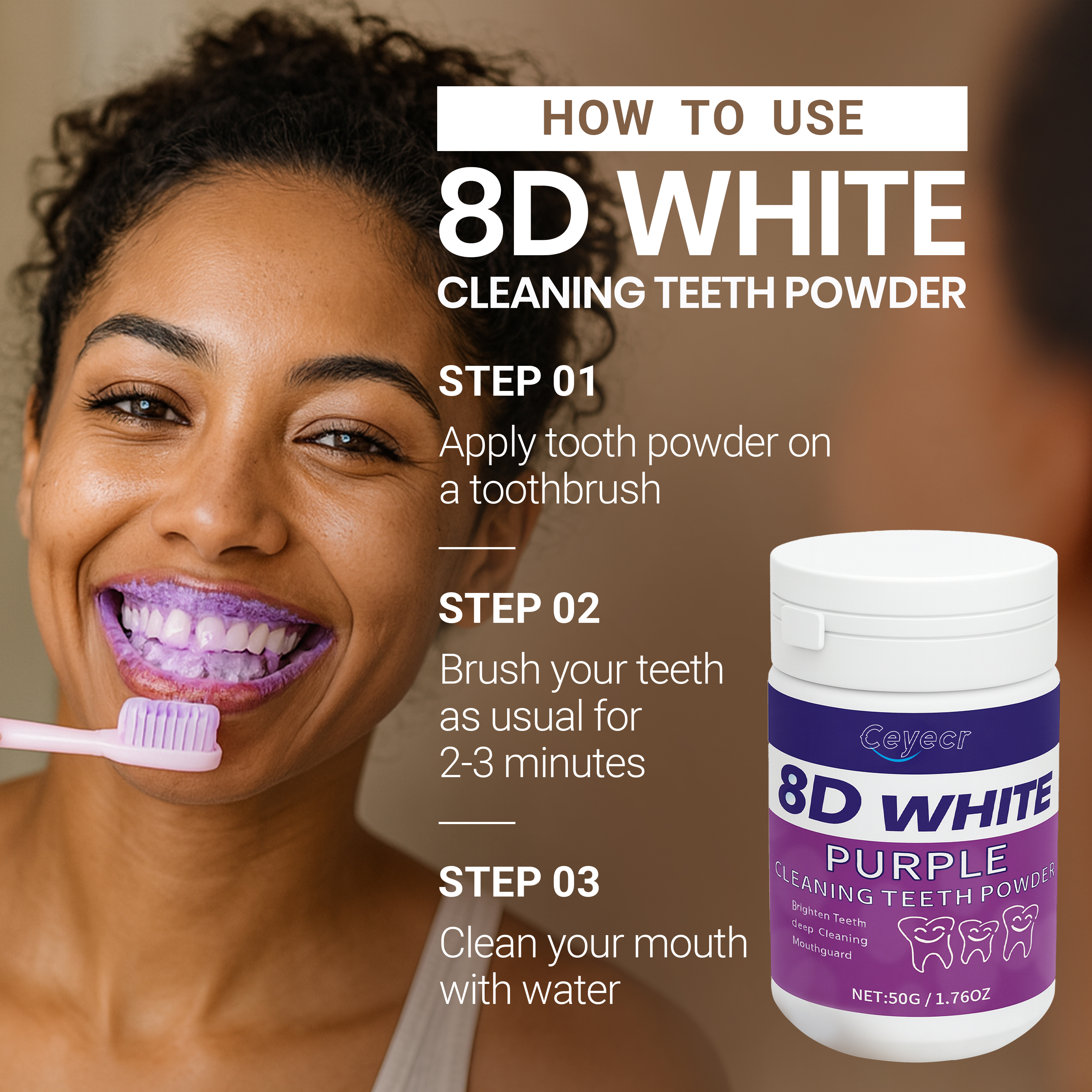 8D white Teeth Whitening Powde - Teeth Whitening Powder review and price