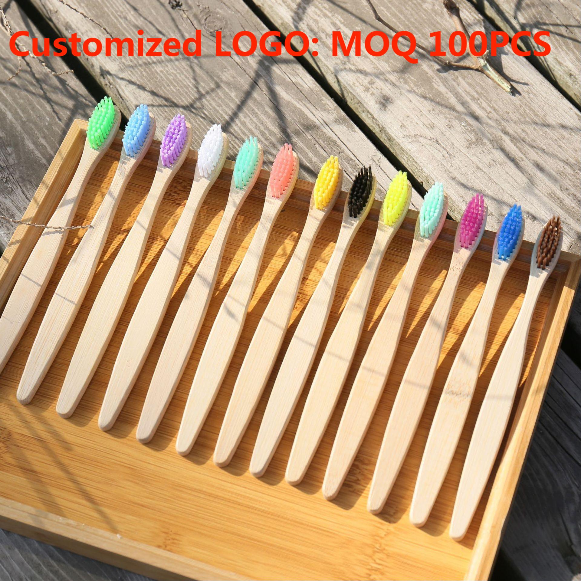 100PCS Colorful Natural Bamboo - Teeth Whitening Logo review and price