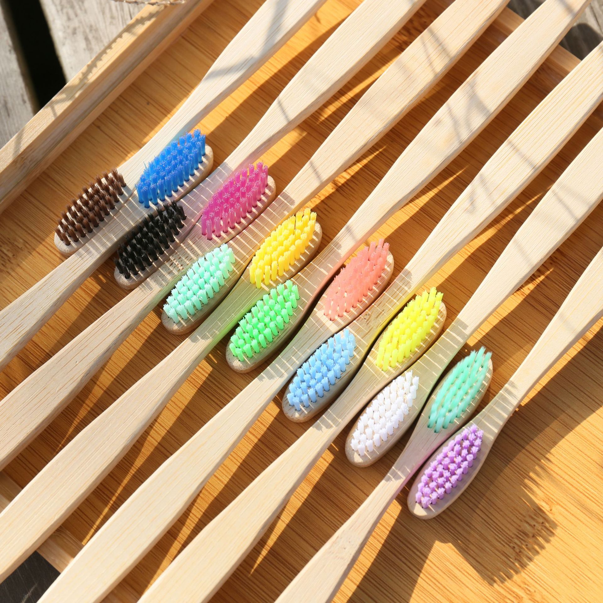 100PCS Colorful Natural Bamboo - Teeth Whitening Logo review and price